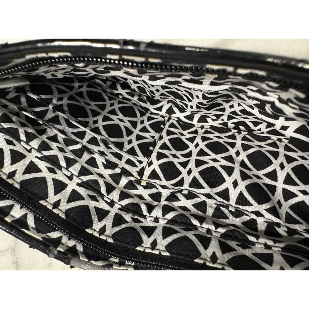 Vera Bradley Night & Day Clutch Wristlet Wallet Black White Pattern Retired